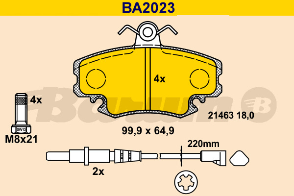 set placute frana,frana disc BA2023 BARUM - Frana disc