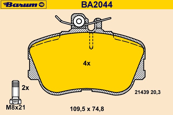 set placute frana,frana disc BA2044 BARUM - Set placute frana set placute frana,frana disc BA2044 BARUM - Set placute frana