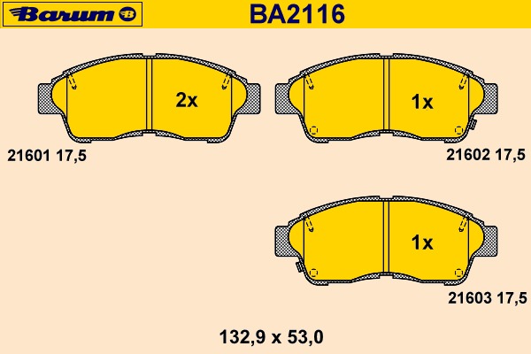 set placute frana,frana disc BA2116 BARUM - Frana disc set placute frana,frana disc BA2116 BARUM - Frana disc