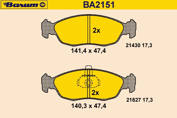 set placute frana,frana disc BA2151 BARUM - Frana disc set placute frana,frana disc BA2151 BARUM - Frana disc