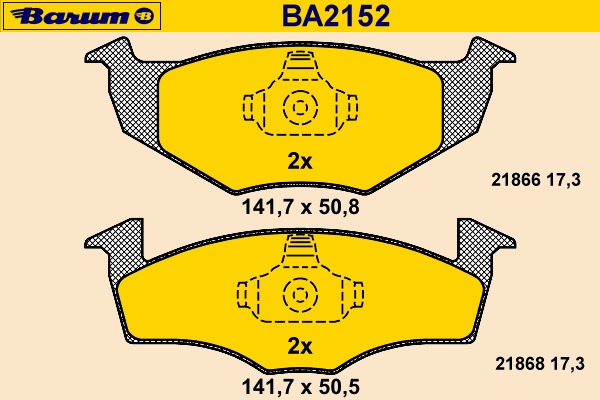 set placute frana,frana disc BA2152 BARUM - Set placute frana set placute frana,frana disc BA2152 BARUM - Set placute frana