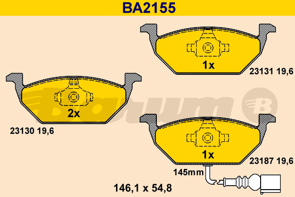 set placute frana,frana disc BA2155 BARUM - Frana disc set placute frana,frana disc BA2155 BARUM - Frana disc