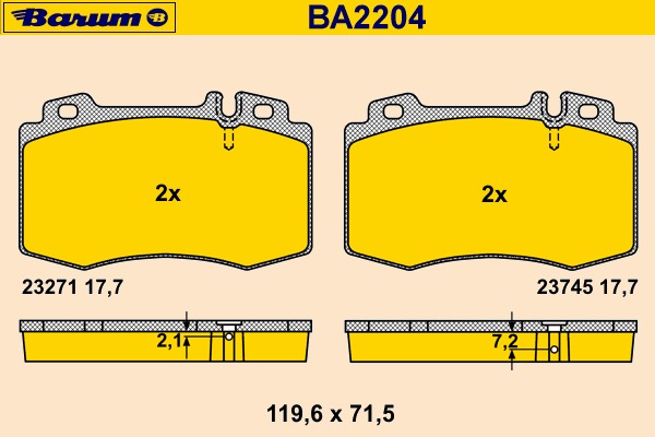 set placute frana,frana disc BA2204 BARUM - Set placute frana set placute frana,frana disc BA2204 BARUM - Set placute frana