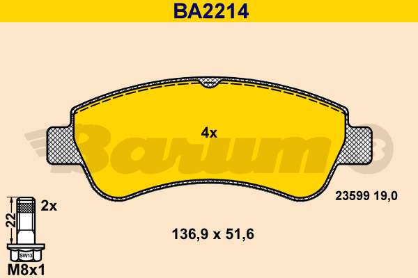 set placute frana,frana disc BA2214 BARUM - Frana disc set placute frana,frana disc BA2214 BARUM - Frana disc