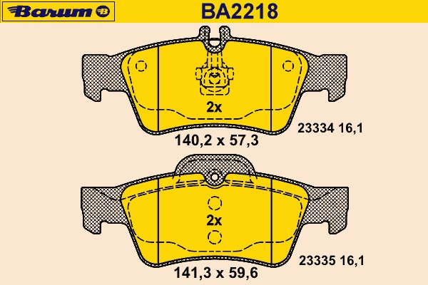 set placute frana,frana disc BA2218 BARUM - Frana disc set placute frana,frana disc BA2218 BARUM - Frana disc