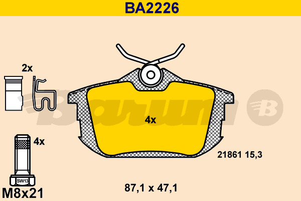 set placute frana,frana disc BA2226 BARUM - Set placute frana set placute frana,frana disc BA2226 BARUM - Set placute frana