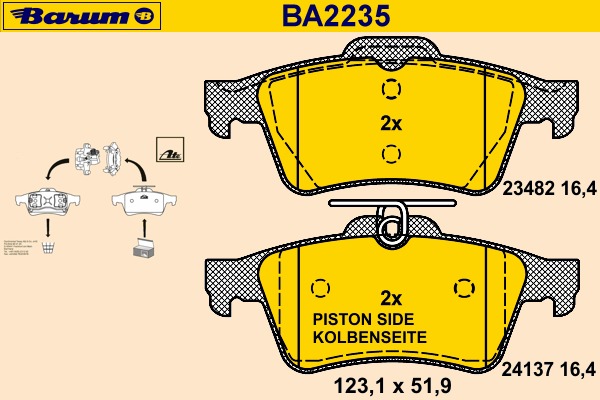 set placute frana,frana disc BA2235 BARUM - Frana disc set placute frana,frana disc BA2235 BARUM - Frana disc