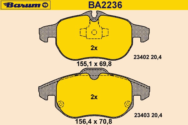 set placute frana,frana disc BA2236 BARUM - Frana disc set placute frana,frana disc BA2236 BARUM - Frana disc