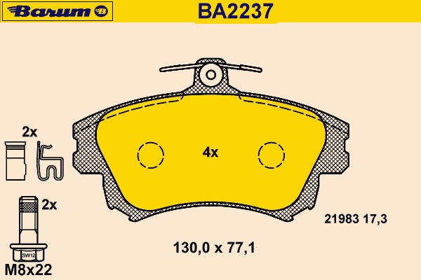 set placute frana,frana disc BA2237 BARUM - Set placute frana set placute frana,frana disc BA2237 BARUM - Set placute frana
