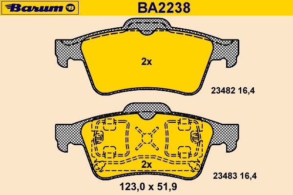 set placute frana,frana disc BA2238 BARUM - Frana disc set placute frana,frana disc BA2238 BARUM - Frana disc