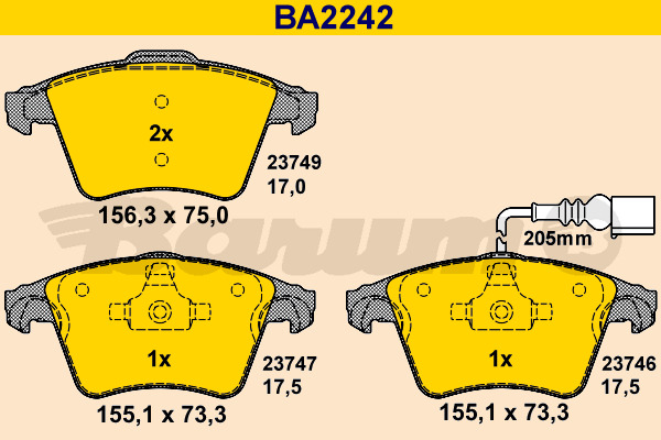 set placute frana,frana disc BA2242 BARUM - Frana disc set placute frana,frana disc BA2242 BARUM - Frana disc