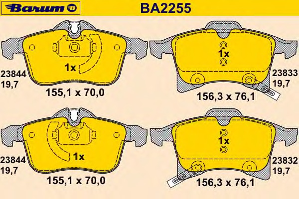 set placute frana,frana disc BA2255 BARUM - Frana disc set placute frana,frana disc BA2255 BARUM - Frana disc