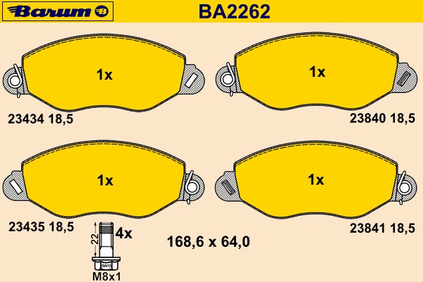 set placute frana,frana disc BA2262 BARUM - Frana disc set placute frana,frana disc BA2262 BARUM - Frana disc