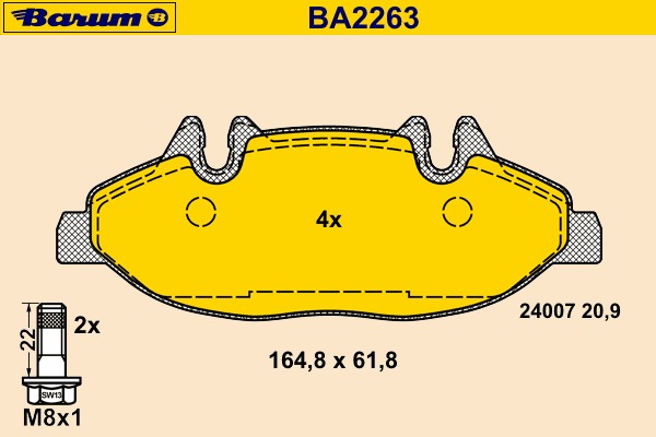 set placute frana,frana disc BA2263 BARUM - Frana disc set placute frana,frana disc BA2263 BARUM - Frana disc