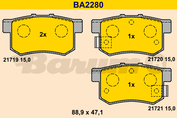 set placute frana,frana disc BA2280 BARUM - Frana disc