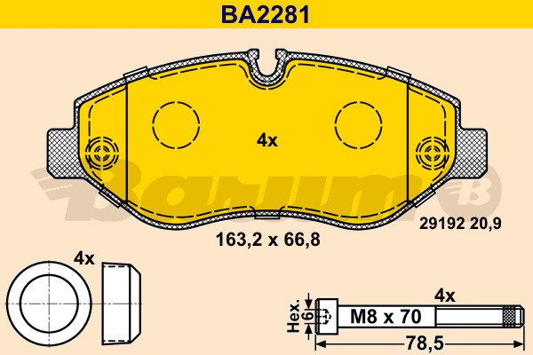 set placute frana,frana disc BA2281 BARUM - Frana disc set placute frana,frana disc BA2281 BARUM - Frana disc