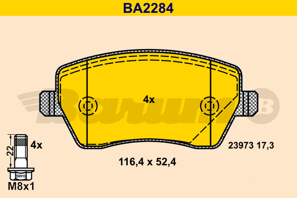 set placute frana,frana disc BA2284 BARUM - Frana disc set placute frana,frana disc BA2284 BARUM - Frana disc