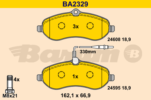 set placute frana,frana disc BA2329 BARUM - Frana disc