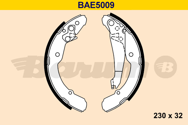Set saboti frana BAE5009 BARUM - Material frictiune sabot frana/ sabot frana Set saboti frana BAE5009 BARUM - Material frictiune sabot frana/ sabot frana