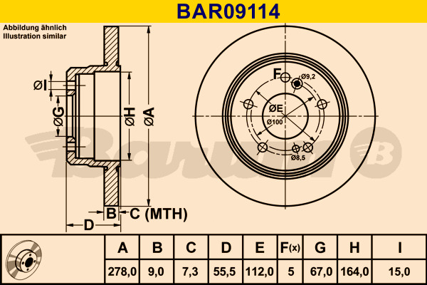 Disc frana BAR09114 BARUM - Disc frana Disc frana BAR09114 BARUM - Disc frana