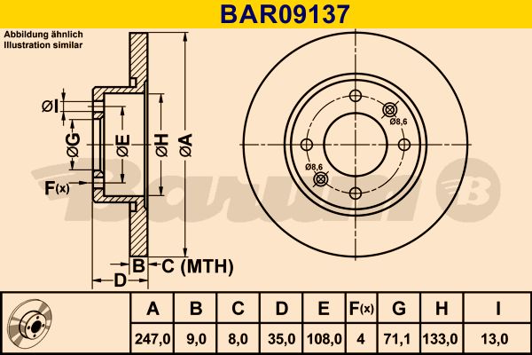 Disc frana BAR09137 BARUM - Disc frana Disc frana BAR09137 BARUM - Disc frana