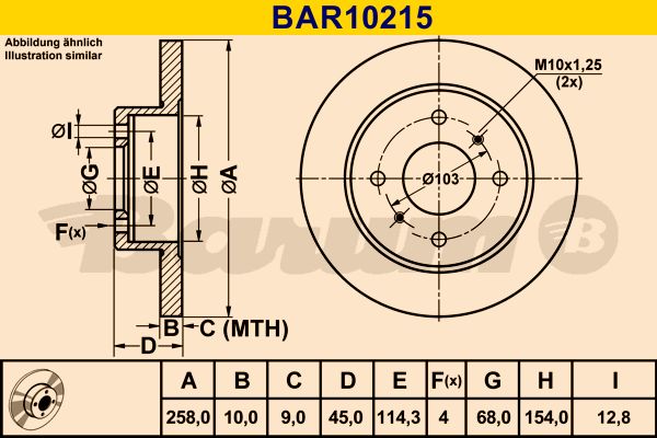 Disc frana BAR10215 BARUM - Frana disc Disc frana BAR10215 BARUM - Frana disc