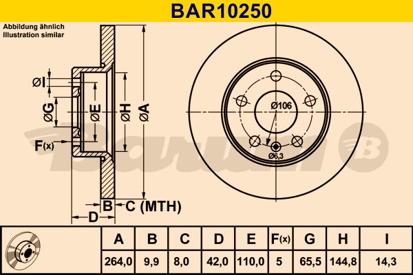 Disc frana BAR10250 BARUM - Frana disc Disc frana BAR10250 BARUM - Frana disc