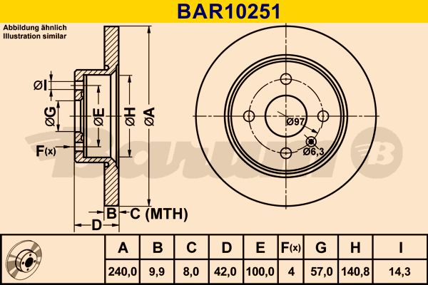 Disc frana BAR10251 BARUM - Frana disc Disc frana BAR10251 BARUM - Frana disc
