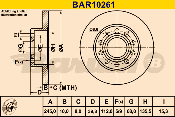 Disc frana BAR10261 BARUM - Disc frana Disc frana BAR10261 BARUM - Disc frana