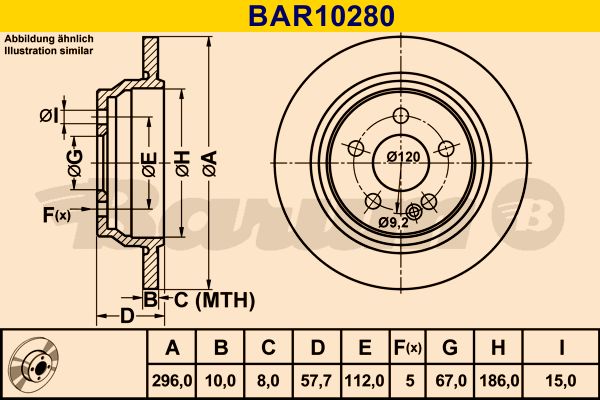 Disc frana BAR10280 BARUM - Frana disc Disc frana BAR10280 BARUM - Frana disc