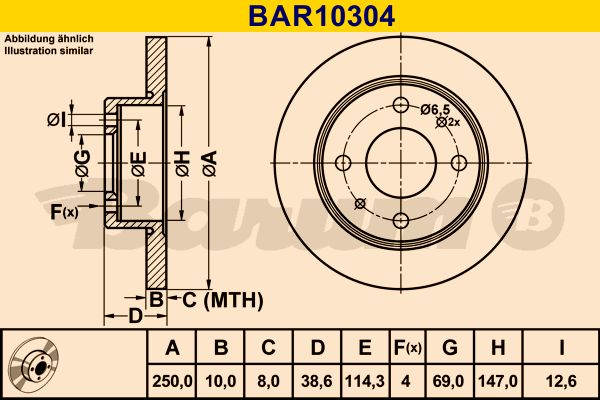 Disc frana BAR10304 BARUM - Disc frana