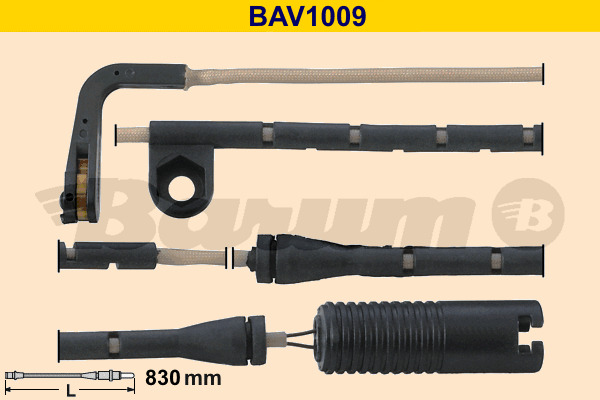 senzor de avertizare,uzura placute de frana BAV1009 BARUM - Componente/ accesorii frana