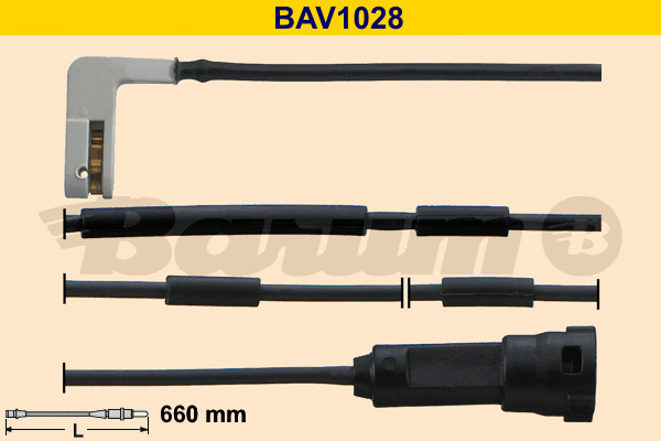 senzor de avertizare,uzura placute de frana BAV1028 BARUM - Componente/ accesorii frana