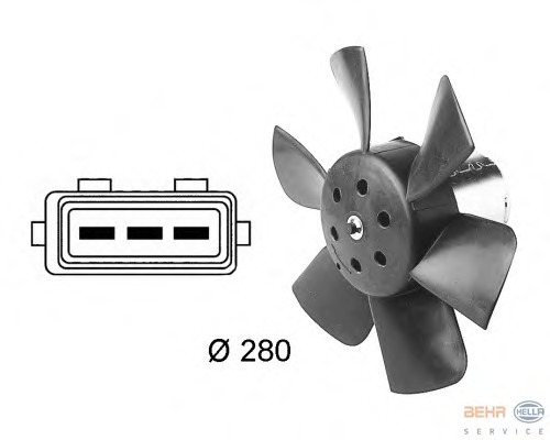 Ventilator, radiator 8EW 009 144-391 BEHR HELLA SERVICE - Gmv (electroventilator )