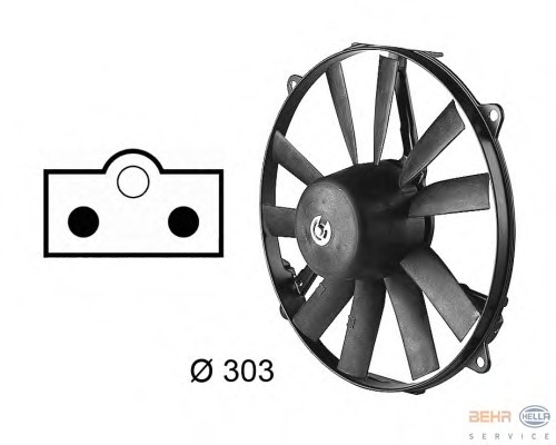 Ventilator, radiator 8EW 009 144-751 BEHR HELLA SERVICE - Gmv (electroventilator )