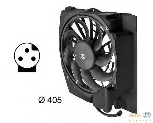 Ventilator, radiator 8EW 009 158-711 BEHR HELLA SERVICE - Ventilator radiator