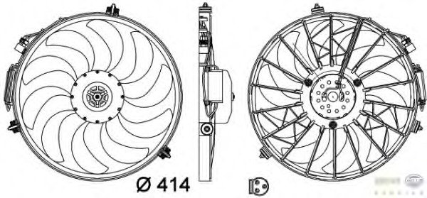 Ventilator, radiator 8EW 009 158-721 BEHR HELLA SERVICE - Ventilator radiator