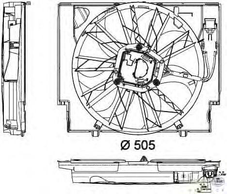 Ventilator, radiator 8EW 351 040-421 BEHR HELLA SERVICE - Gmv (electroventilator )