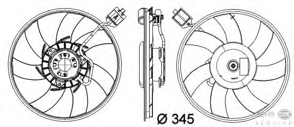 Ventilator, radiator 8EW 351 041-471 BEHR HELLA SERVICE - Gmv (electroventilator )