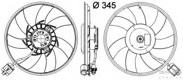 Ventilator, radiator 8EW 351 041-481 BEHR HELLA SERVICE - Gmv (electroventilator )