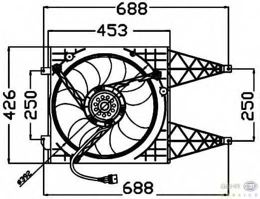 Ventilator, radiator 8EW 351 042-551 BEHR HELLA SERVICE - Gmv (electroventilator ) Ventilator, radiator 8EW 351 042-551 BEHR HELLA SERVICE - Gmv (electroventilator )