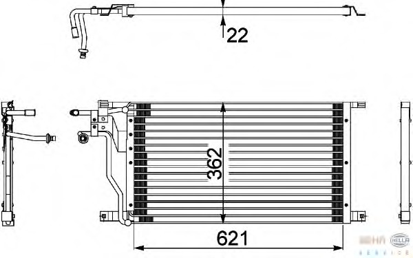 Condensator, climatizare 8FC 351 036-441 BEHR HELLA SERVICE - Radiator clima