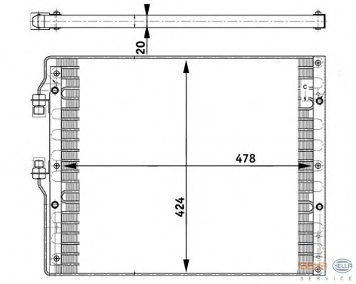 Condensator, climatizare 8FC 351 302-181 BEHR HELLA SERVICE - Radiator clima Condensator, climatizare 8FC 351 302-181 BEHR HELLA SERVICE - Radiator clima