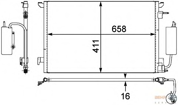 Condensator, climatizare 8FC 351 302-531 BEHR HELLA SERVICE - Radiator clima Condensator, climatizare 8FC 351 302-531 BEHR HELLA SERVICE - Radiator clima