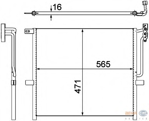 Condensator, climatizare 8FC 351 302-581 BEHR HELLA SERVICE - Radiator clima