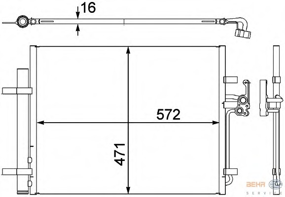 Condensator, climatizare 8FC 351 303-201 BEHR HELLA SERVICE - Radiator clima Condensator, climatizare 8FC 351 303-201 BEHR HELLA SERVICE - Radiator clima