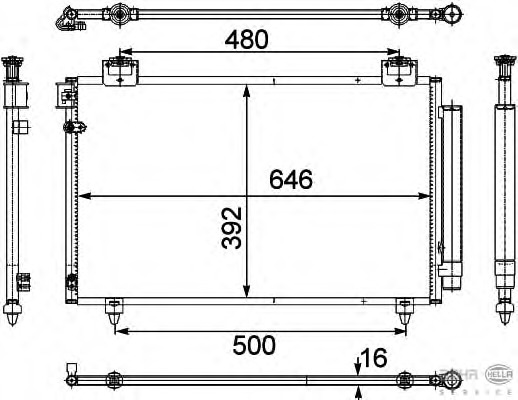 Condensator, climatizare 8FC 351 303-671 BEHR HELLA SERVICE - Radiator clima