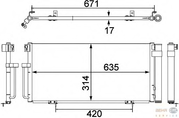 Condensator, climatizare 8FC 351 303-791 BEHR HELLA SERVICE - Radiator clima Condensator, climatizare 8FC 351 303-791 BEHR HELLA SERVICE - Radiator clima