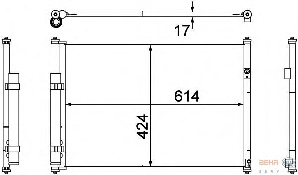 Condensator, climatizare 8FC 351 304-351 BEHR HELLA SERVICE - Radiator clima