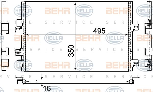 Condensator, climatizare 8FC 351 306-611 BEHR HELLA SERVICE - Radiator clima